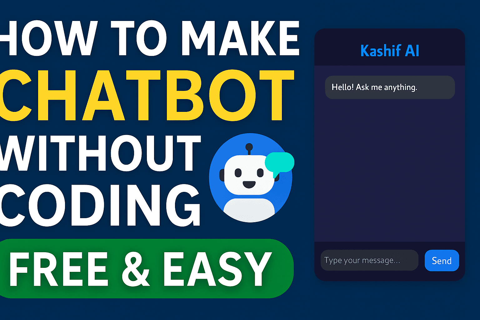 Thumbnail image showing chatbot UI with the title Create Chatbot Without Coding