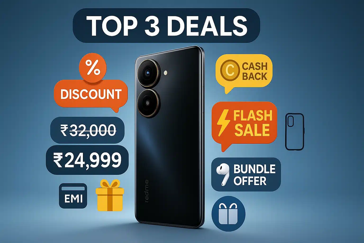 Featured image showing Realme 15 Pro with top 3 discount deals and offers